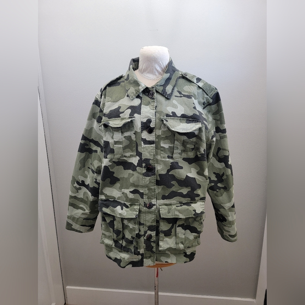 Nili Lotan Green Camouflage Jacket
